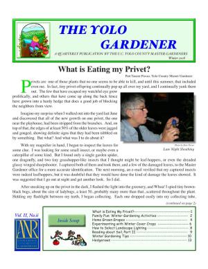 The Yolo Gardener a Quarterly Publication by the U.C