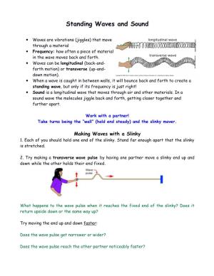 Standing Waves and Sound