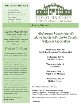 Wednesday Family Friendly Movie Nights with Clarke County Historical