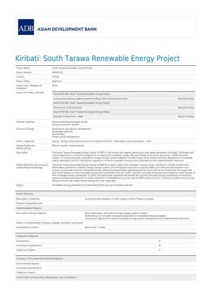 South Tarawa Renewable Energy Project