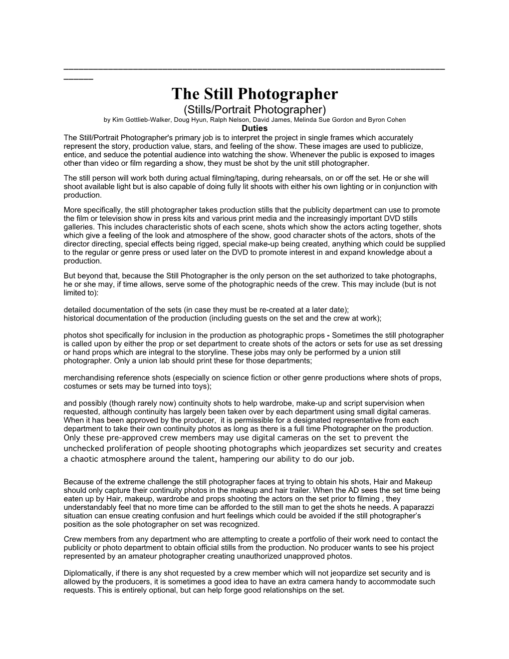 The Still Photographer