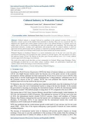 Cultural Industry in Wakatobi Tourism