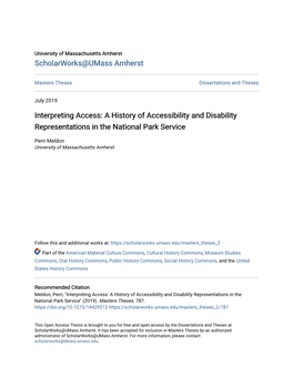 A History of Accessibility and Disability Representations in the National Park Service