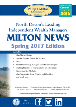 MILTON NEWS Spring 2017 Edition