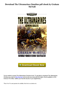 The Ultramarines Omnibus Pdf Ebook by Graham Mcneill