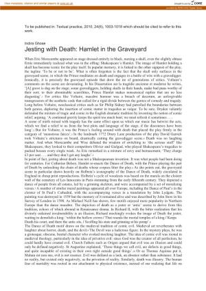 Jesting with Death: Hamlet in the Graveyard