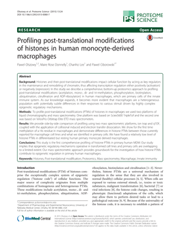 Profiling Post-Translational Modifications of Histones in Human