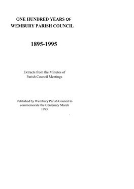 Wembury Parish Council Minutes 1895 1995