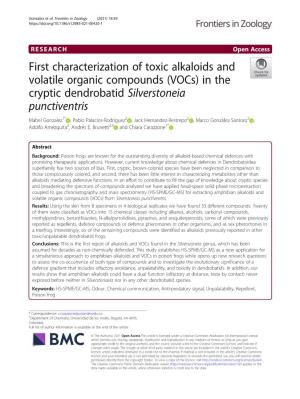 First Characterization of Toxic Alkaloids and Volatile Organic Compounds