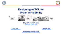 Designing Evtol for Urban Air Mobility
