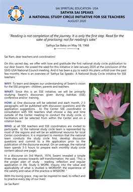 Sai Spiritual Education- Usa Sathya Sai Speaks- A