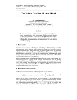 The Infinite Gaussian Mixture Model