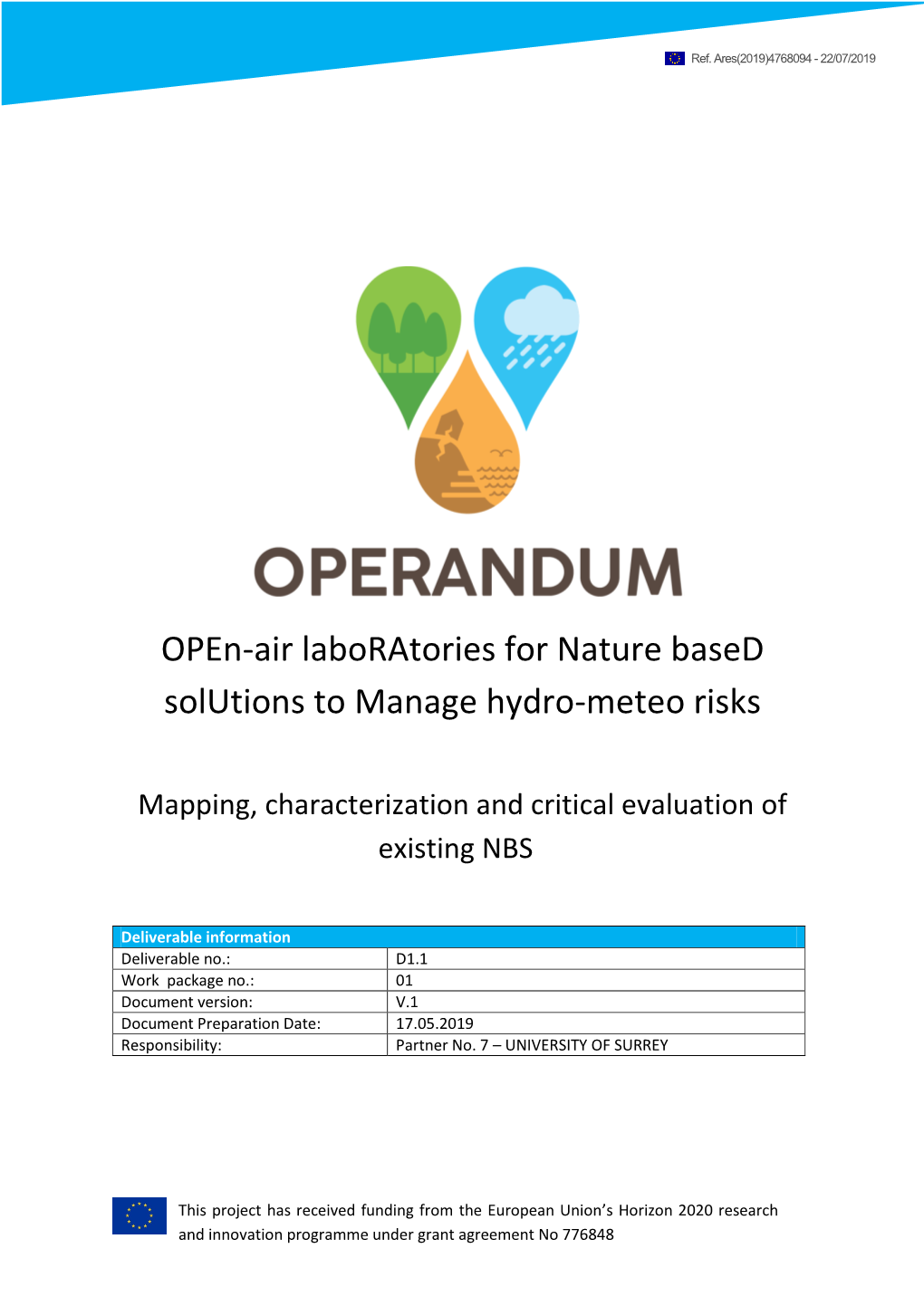 Mapping, Characterization and Critical Evaluation of Existing NBS