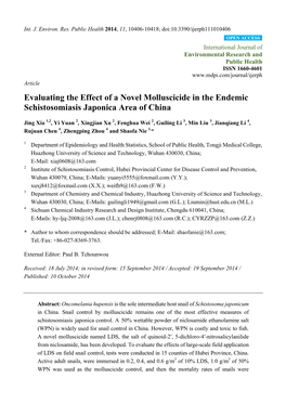 Evaluating the Effect of a Novel Molluscicide in the Endemic Schistosomiasis Japonica Area of China