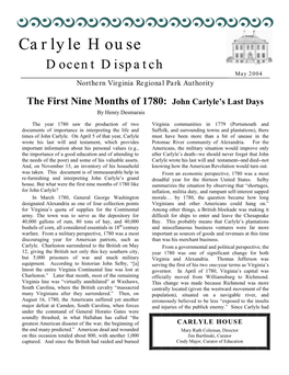 The First Nine Months of 1780: John Carlyle’S Last Days by Henry Desmarais