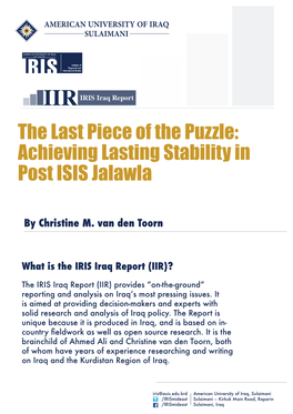 The Last Piece of the Puzzle: Achieving Lasting Stability in Post