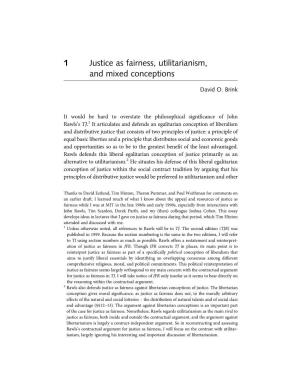 Justice As Fairness, Utilitarianism, and Mixed Conceptions