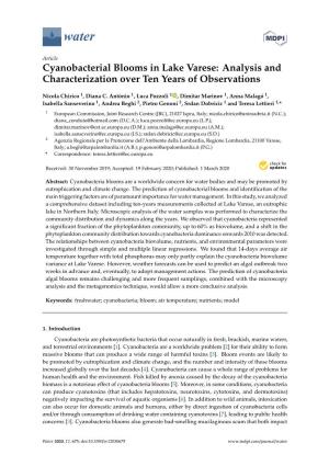 Cyanobacterial Blooms in Lake Varese: Analysis and Characterization Over Ten Years of Observations