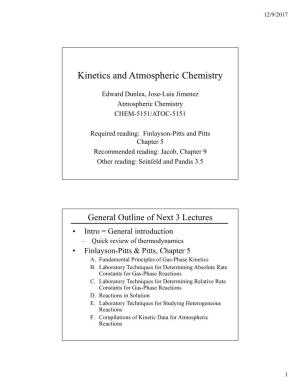 Kinetics and Atmospheric Chemistry