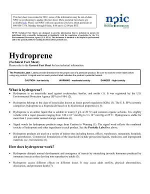 Hydroprene Technical Fact Sheet