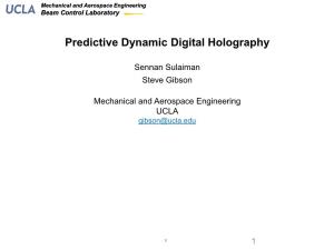 Predictive Dynamic Digital Holography