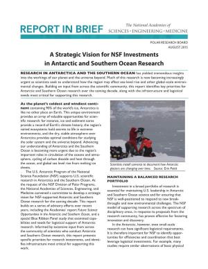 A Strategic Vision for NSF Investments in Antarctic and Southern Ocean Research