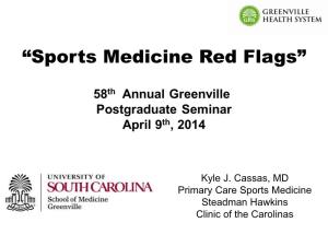 “Sports Medicine Red Flags”