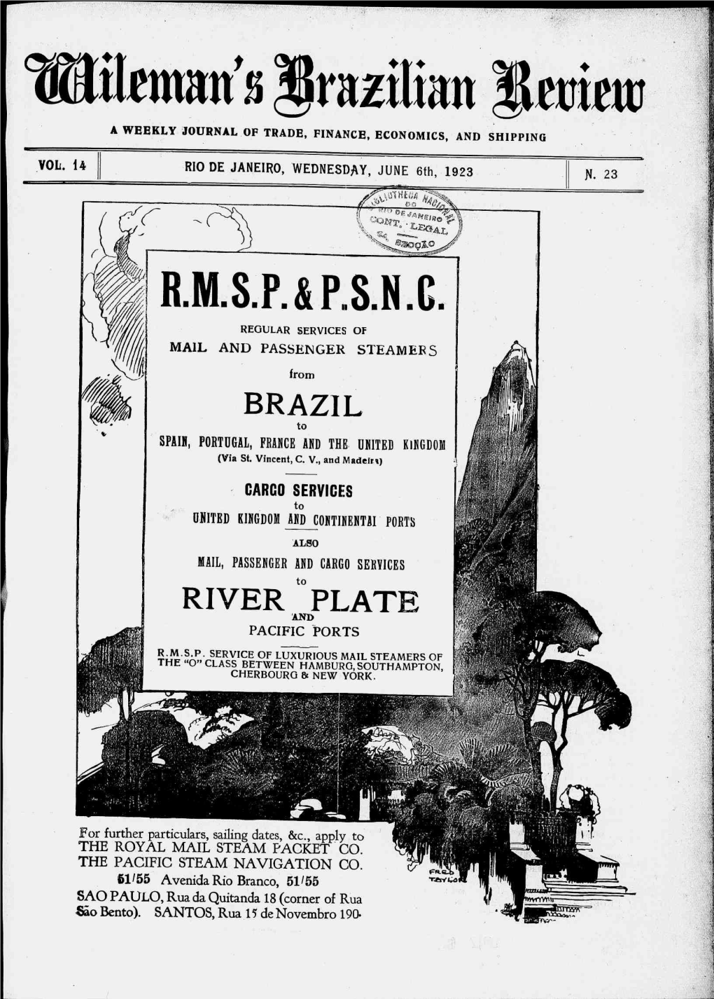 VOL. 14 DE JANEIRO, WEDNESDAY, JUNE 6Th, 1923 Fl. 23