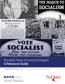 Socialist Party of America Papers: a Resource Guide