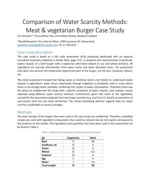 Meat & Vegetarian Burger Case Study