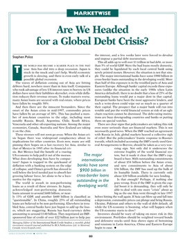 T Are We Headed for a Global Debt Crisis?