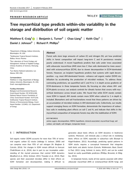 Tree Mycorrhizal Type Predicts Within‐Site Variability in the Storage And