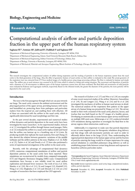 Computational Analysis of Airflow and Particle Deposition Fraction in The