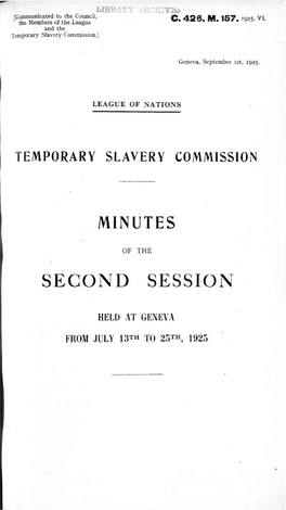 Temporary Slavery Commission Minutes