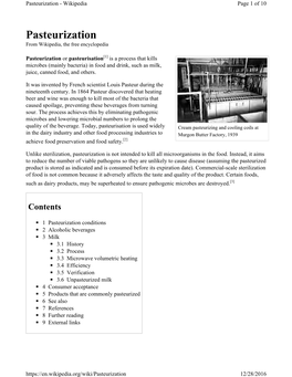 Pasteurization - Wikipedia Page 1 of 10