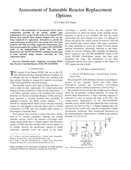 Assessment of Saturable Reactor Replacement Options