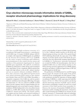 Cryo-Electron Microscopy Reveals Informative Details of GABAA Receptor Structural Pharmacology: Implications for Drug Discovery