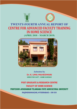 Submitted by DR.K.UMA MAHESWARI DIRECTOR CAFT - HOME SCIENCE