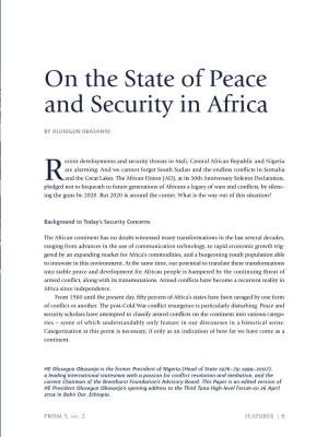 On the State of Peace and Security in Africa