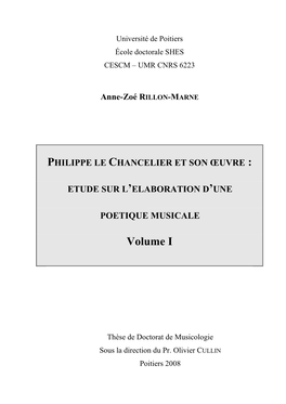 Philippe Le Chancelier Et Son Oeuvre