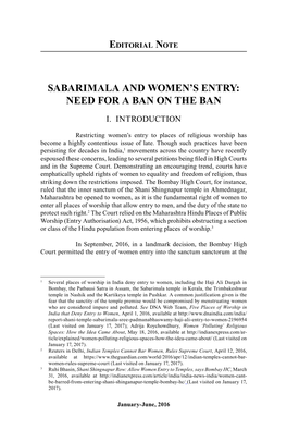 Sabarimala and Women's Entry