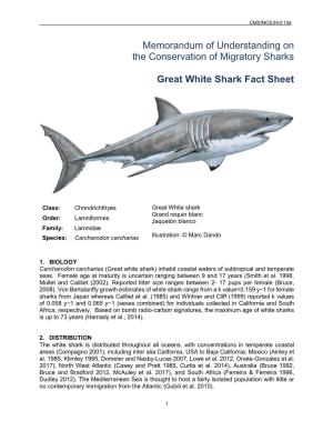 Memorandum of Understanding on the Conservation of Migratory Sharks Great White Shark Fact Sheet