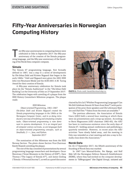 Fifty-Year Anniversaries in Norwegian Computing History