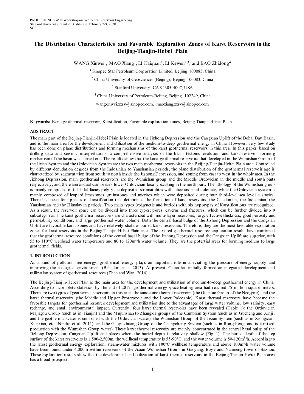 The Distribution Characteristics and Favorable Exploration Zones of Karst Reservoirs in the Beijing-Tianjin-Hebei Plain