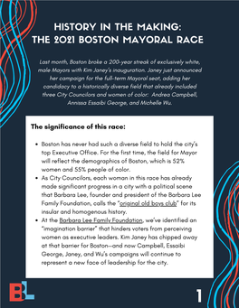 The 2021 Boston Mayoral Race