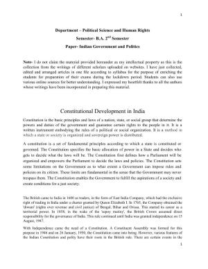 Constitutional Development in India