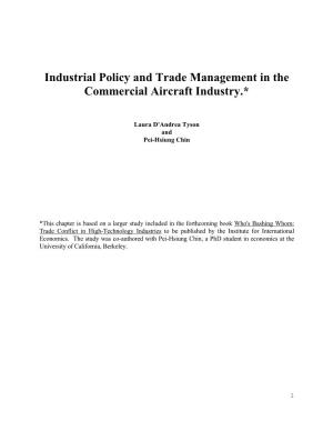 Industrial Policy and Trade Management in the Commercial Aircraft Industry.*
