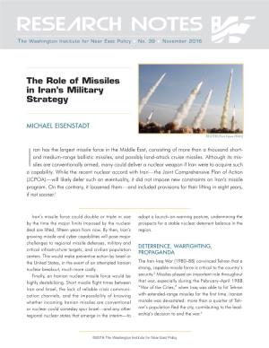 The Role of Missiles in Iran's Military Strategy