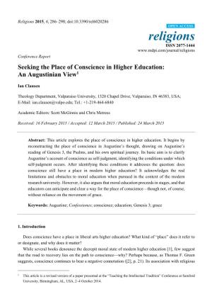 Seeking the Place of Conscience in Higher Education: an Augustinian View1