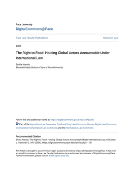 Holding Global Actors Accountable Under International Law